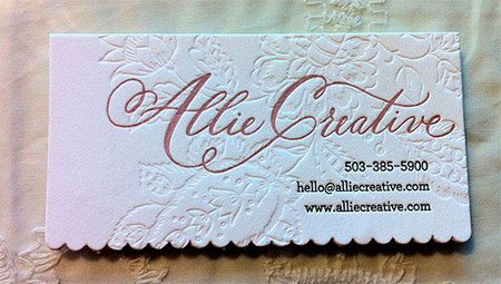 1 letterpress business card