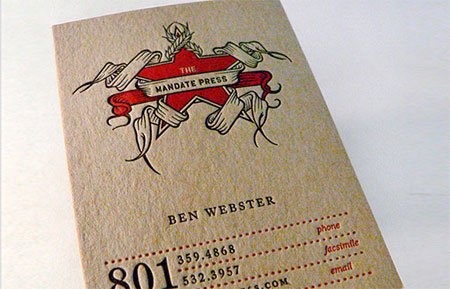 11 letterpress business card