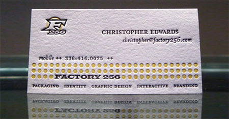 16 letterpress business card