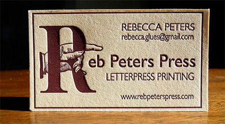 17 letterpress business card