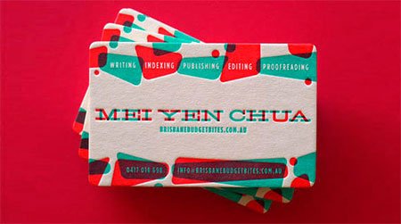 2 letterpress business card