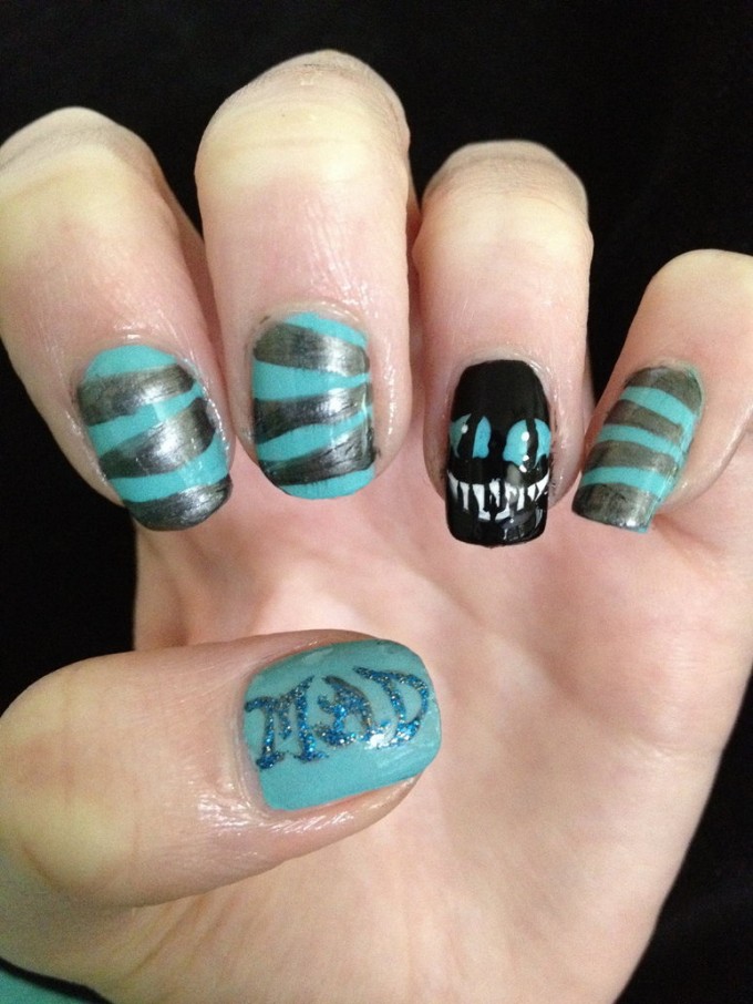 Cheshire Cat Nails 2 - Tim Burton Style Cheshire Cat Nails 2 - Tim Burton Style