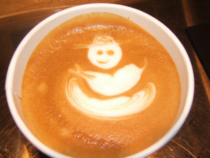 Snowman Latte Art
