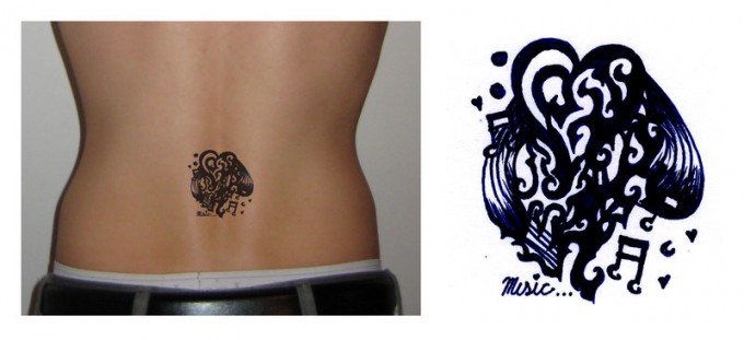 Love for music tattoo designs