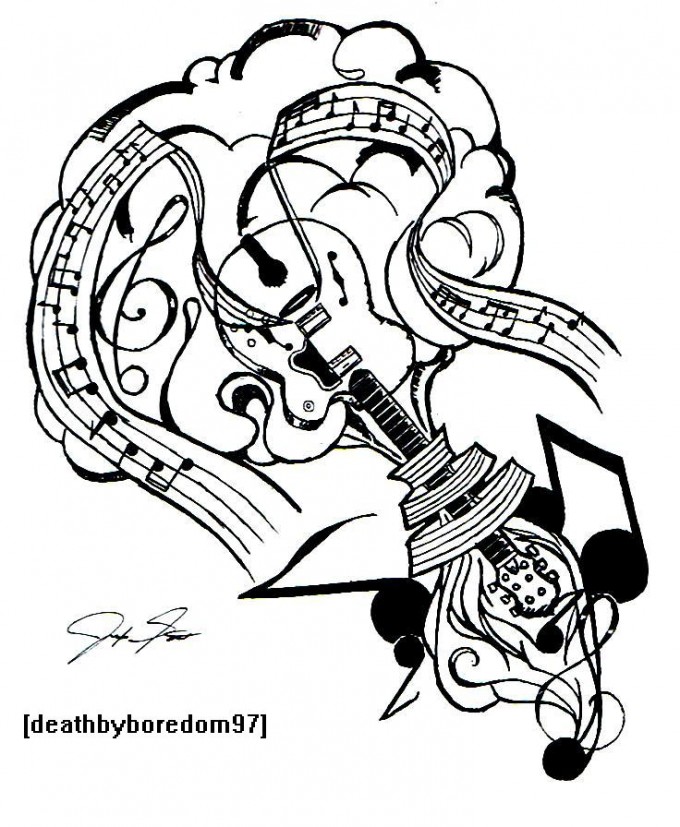 Love for music tattoo designs
