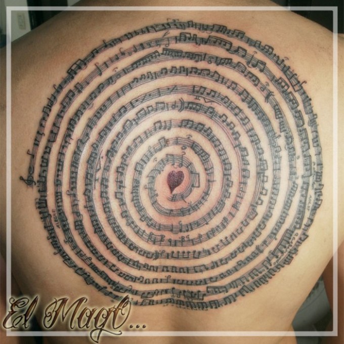Love for music tattoo designs