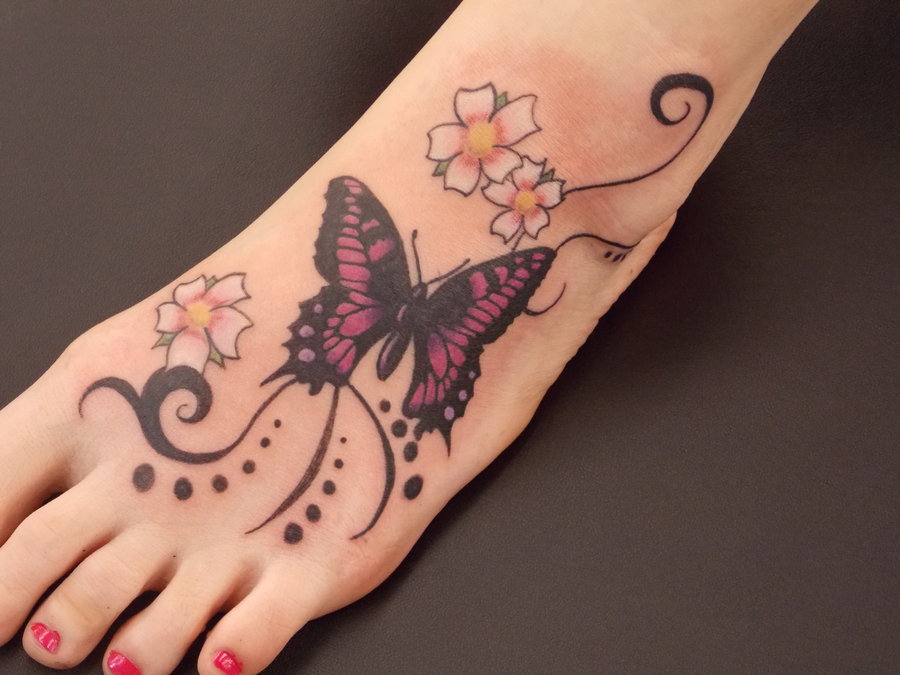 Butterfly Tattoo on Foot - wide 7