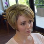 short angled bob with bangs
