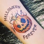 evil jack o lantern face tattoo design for Halloween