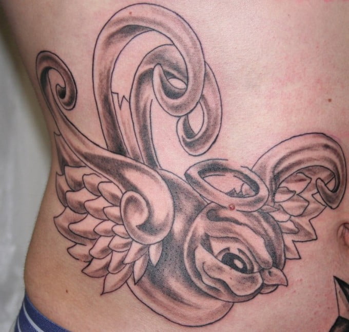 swallow angel tattoo design