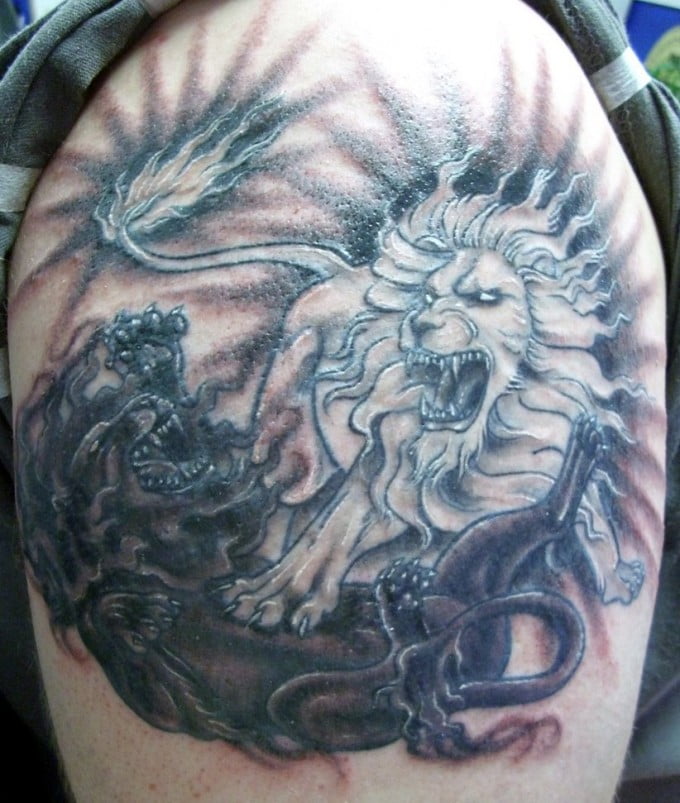 44 lion tattoo