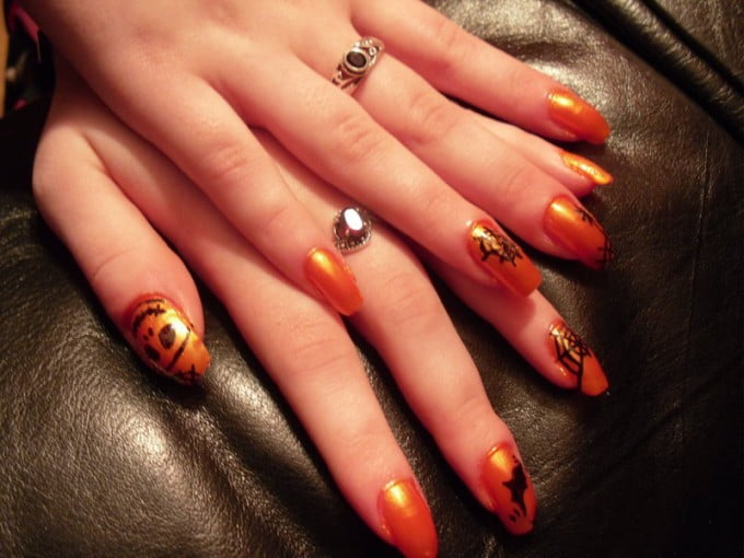 easy happy halloween nail art designs idea