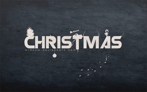 christmas typography wallpaper design