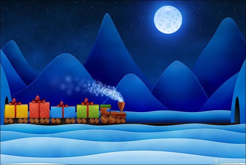 christmas train wallpaper