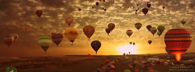 ballons sunset view facebook cover