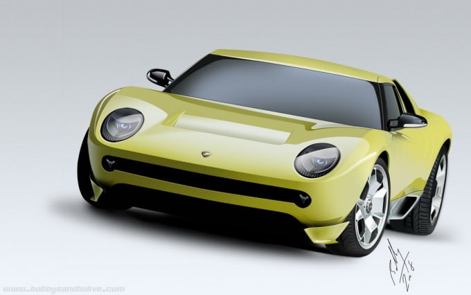 lamborghini miura vexel art