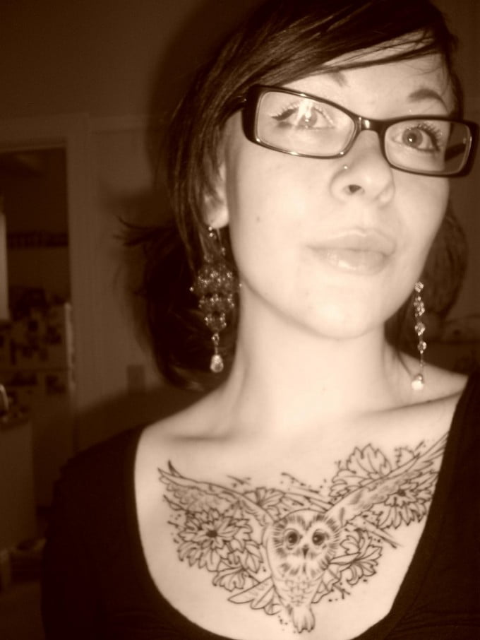 owl tattoo chest piece Owl Tattoo Design