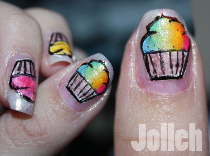 Rainbow Cupcake Nail Art Rainbow Cupcake Nail Art