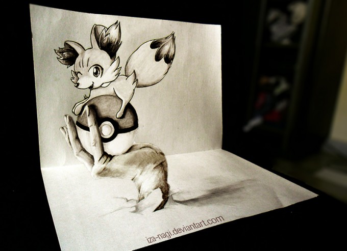 3D DRAWING - Everybody Loves a [tiny] Fennekin ^w^