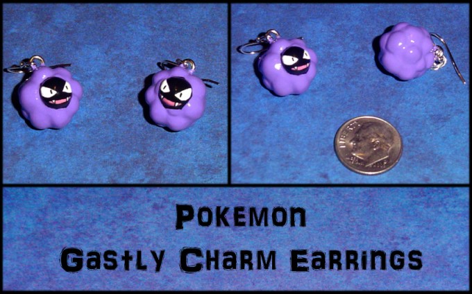 Pokemon Gastly Charm Earrings