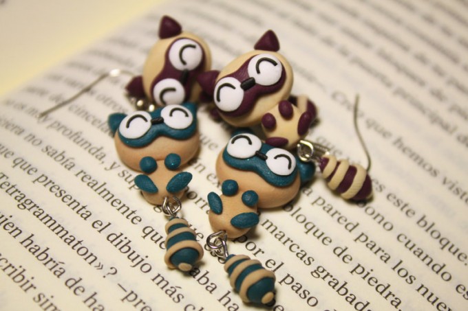 Raccoon Earrings