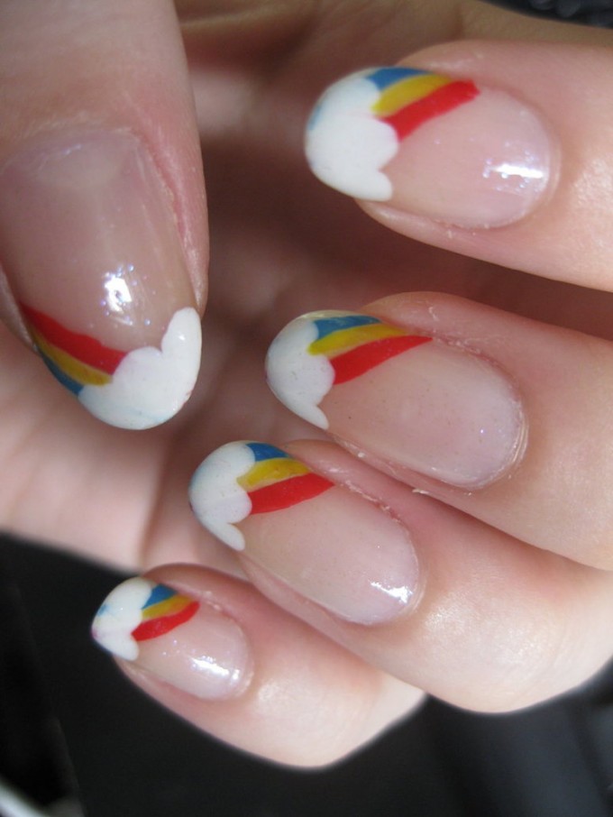 Rainbow nail art Rainbow nail art