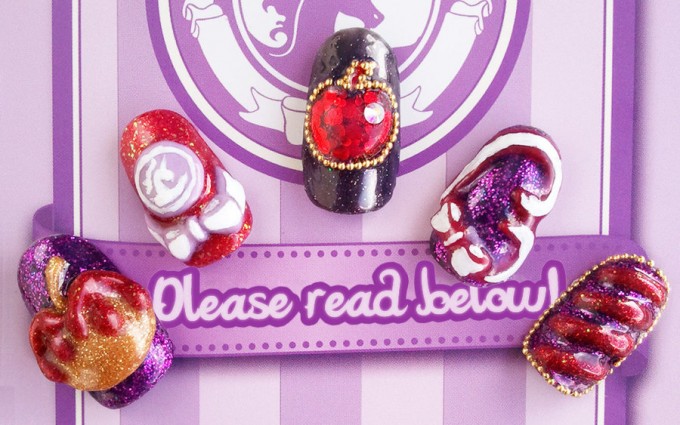 snow white themed fruity nail designs set