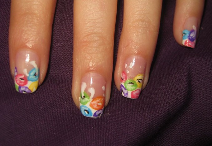 milky white french tips fruity nail designs