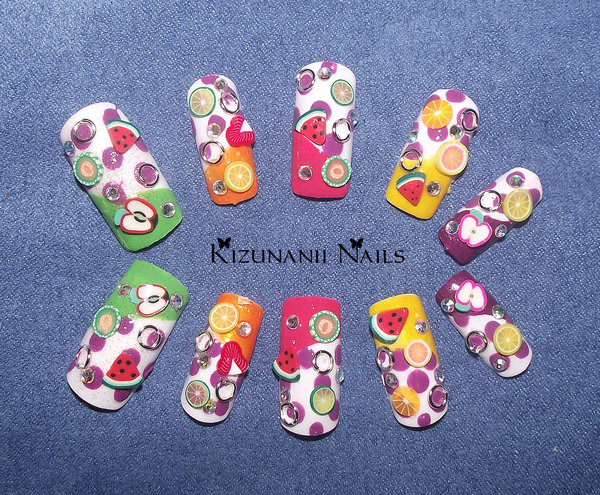 set fruity nails designs