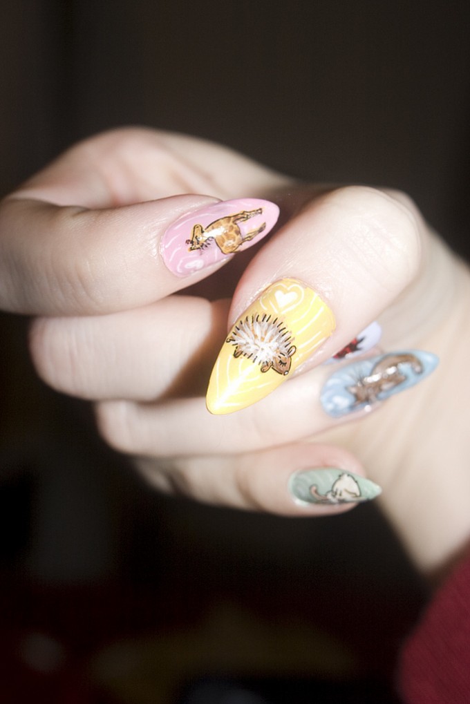 Animals Acrylic Paint Nails