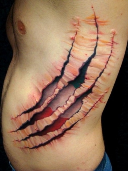 Scary 3D tattoo design