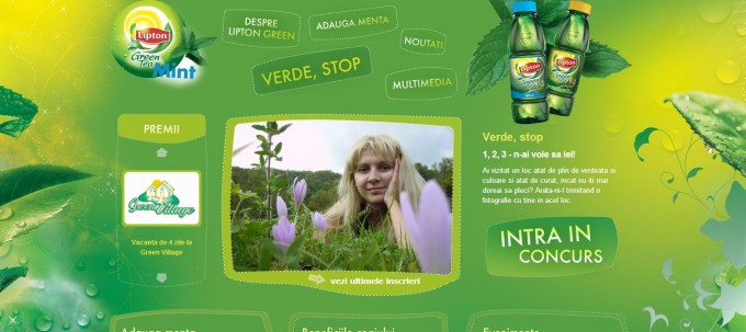 Green Website Design - Lipton Green Tea