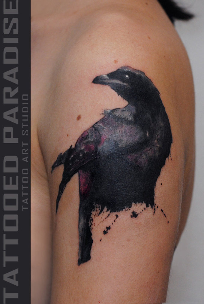 Awesome Crow Tattoo