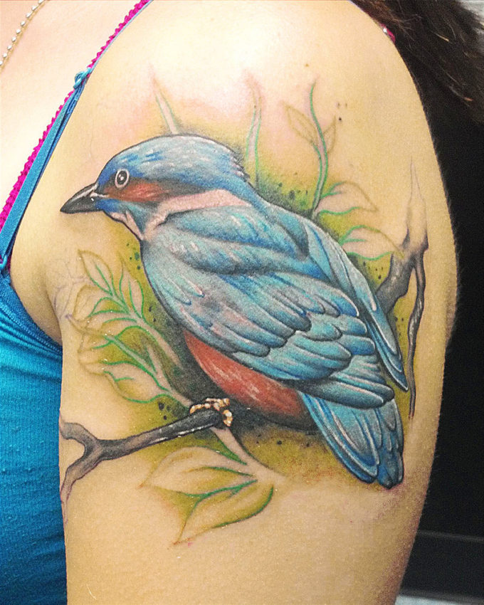 Kingfisher Bird Tattoo