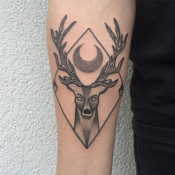 Moon Deer in a Rhombus