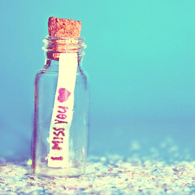i miss you bottle message
