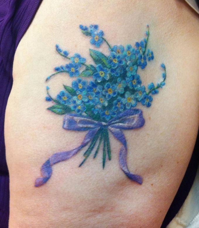 Bouquet Forget Me Not Flowers tattoo
