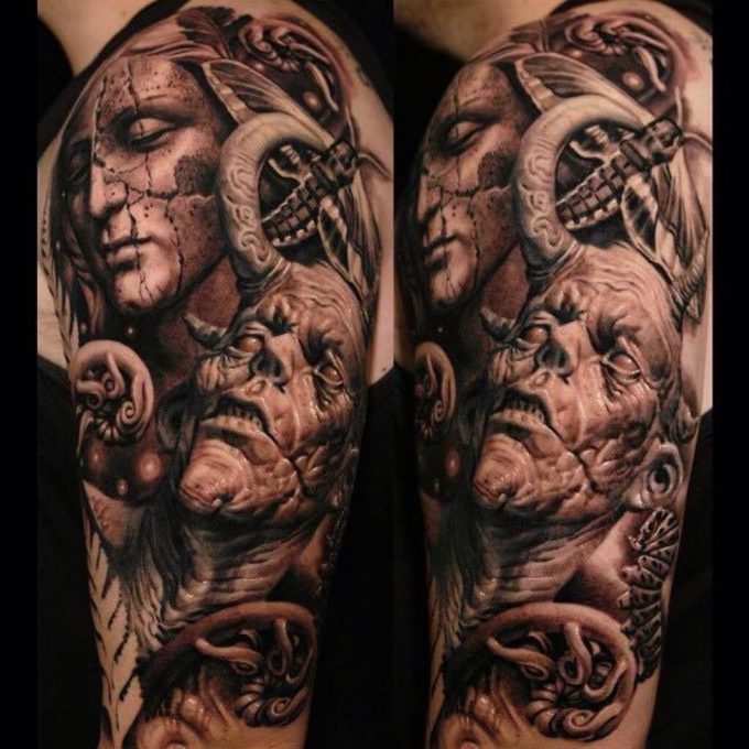Detailed-and-realistic-women-angel-and-devil-pattern