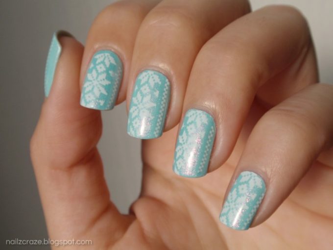 floral mint nail designs