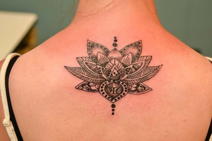 lotus floral tattoo design