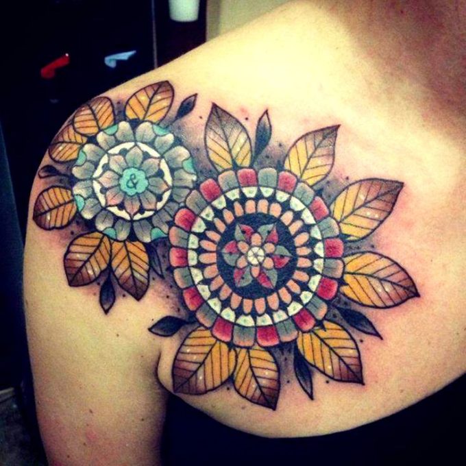 mandala flower tattoo