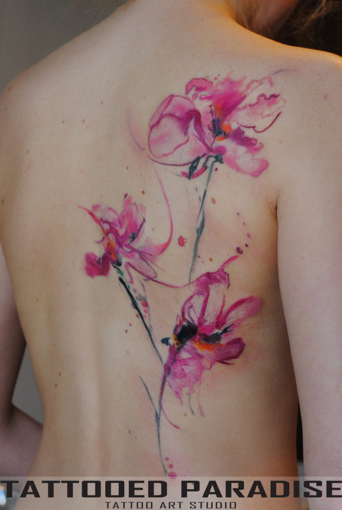 orchids flower tattoo