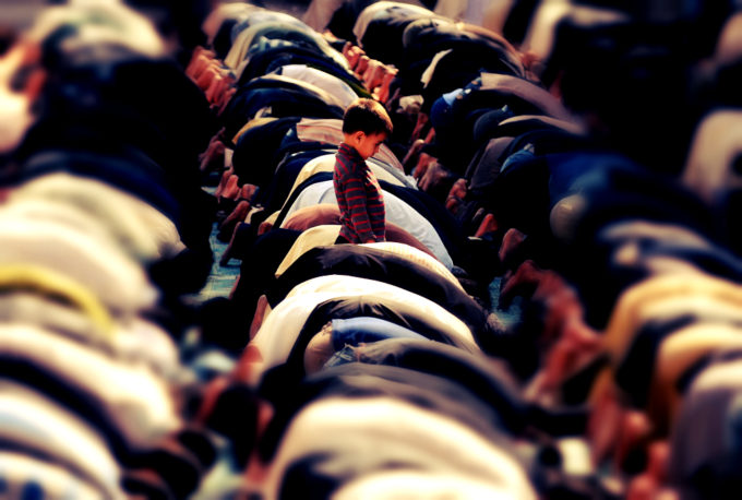 kid standing in salat