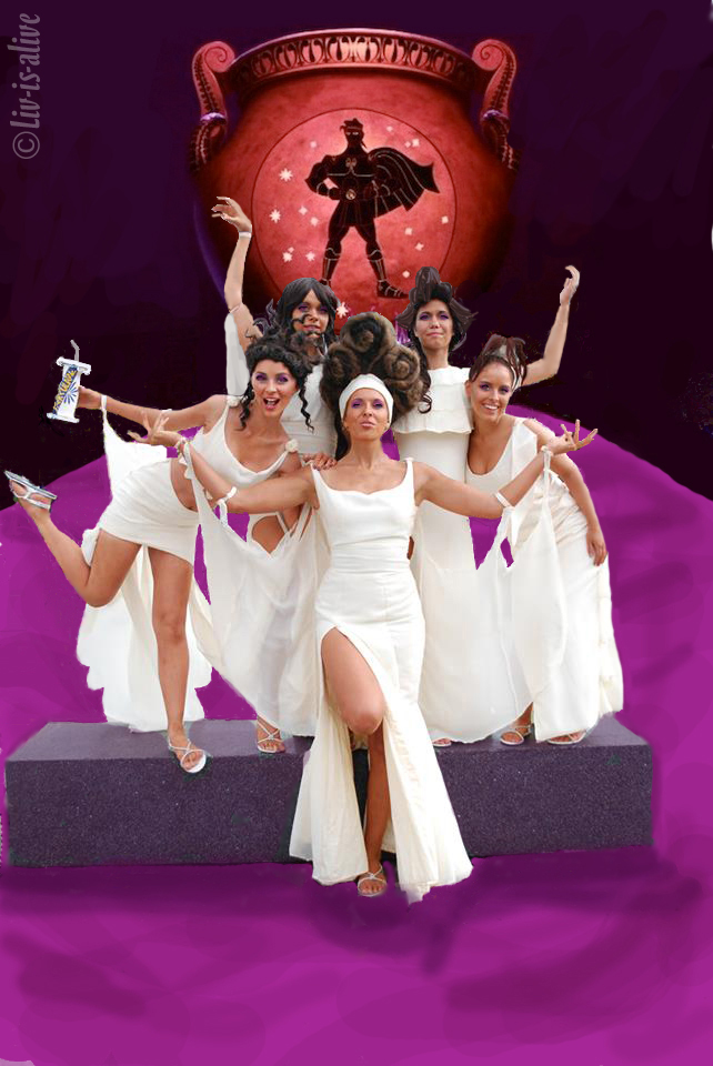 women halloween group hercules theme dress in white