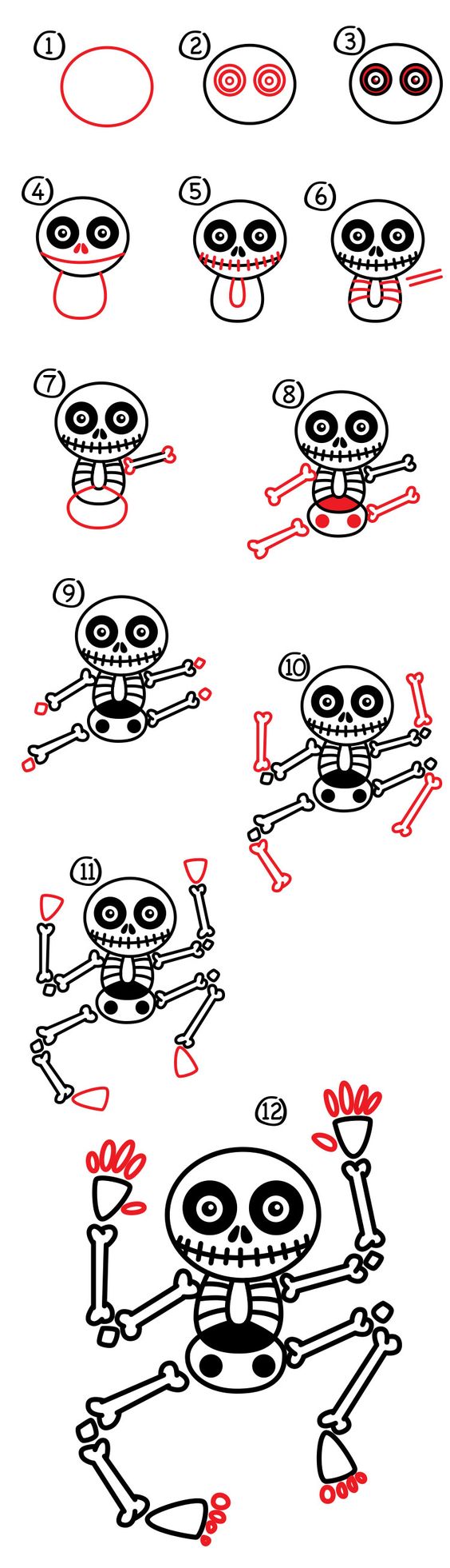 Cool Step by step Skeleton