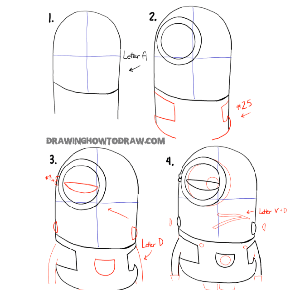 How to draw scary minion?