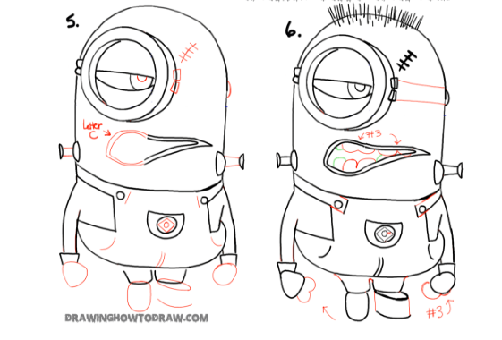 How to draw scary minion?