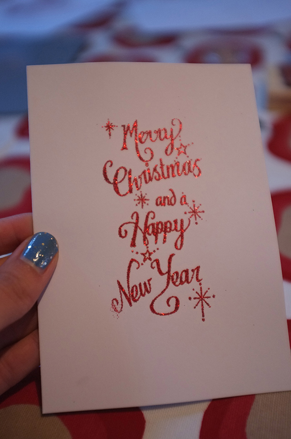 diy embossed Christmas new year cards