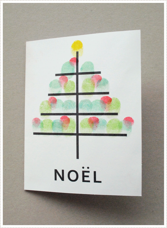 thumb print Christmas cards