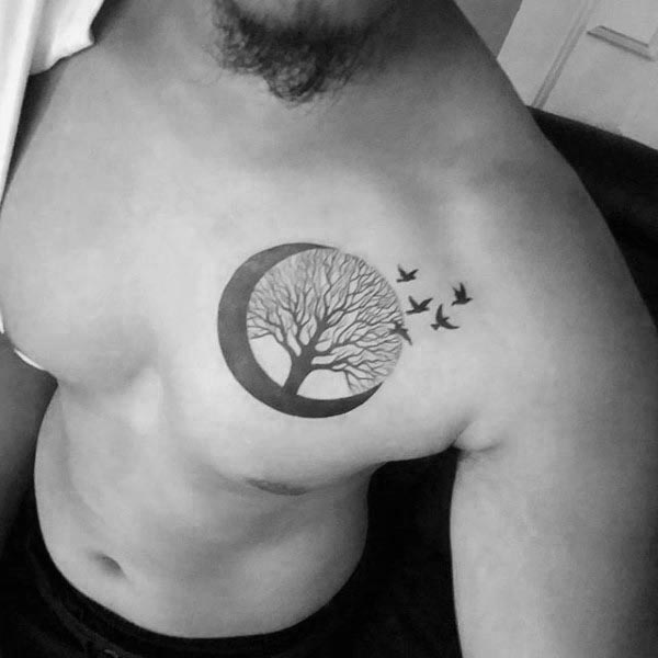 Moon tree of life tattoos